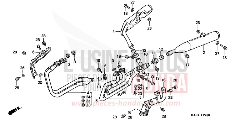SILENCIEUX D'ECHAPPEMENT de Pan-European ABS MIDDY BLUE METTALIC (B162) 2000